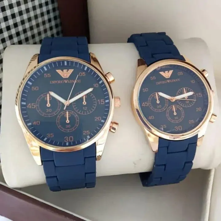 Unisex Chronograph Watches Black Stainless Steel