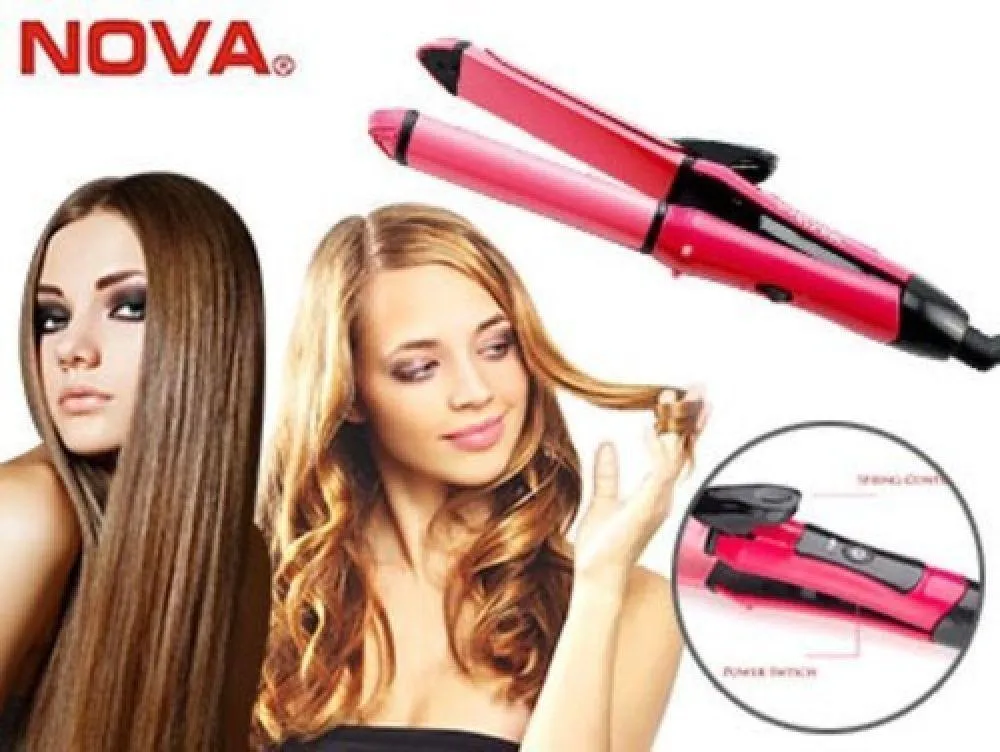 Nova 2-in-1 Hair Straightener & Curler Pink
